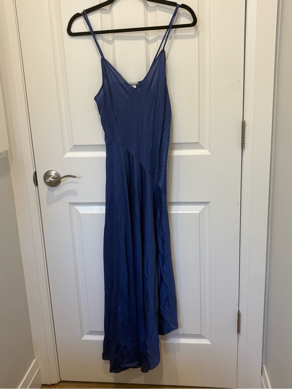VTG Blue Satin Slip with Spaghetti Straps #1046